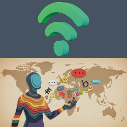 Mapa mundi representando comunidad global
